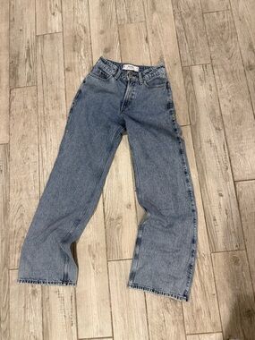 Hollister Light Blue High-Rise Wide-Leg Jeans